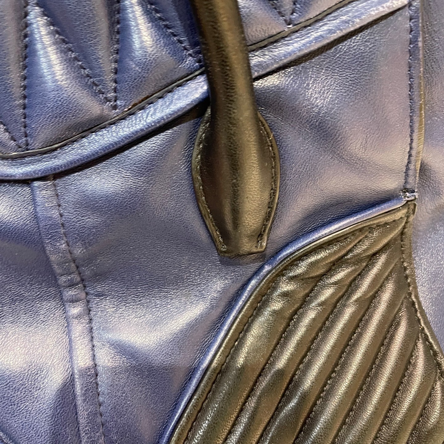 Miu Miu Quilted Leather Navy Large Top Handle Crossbody Bag