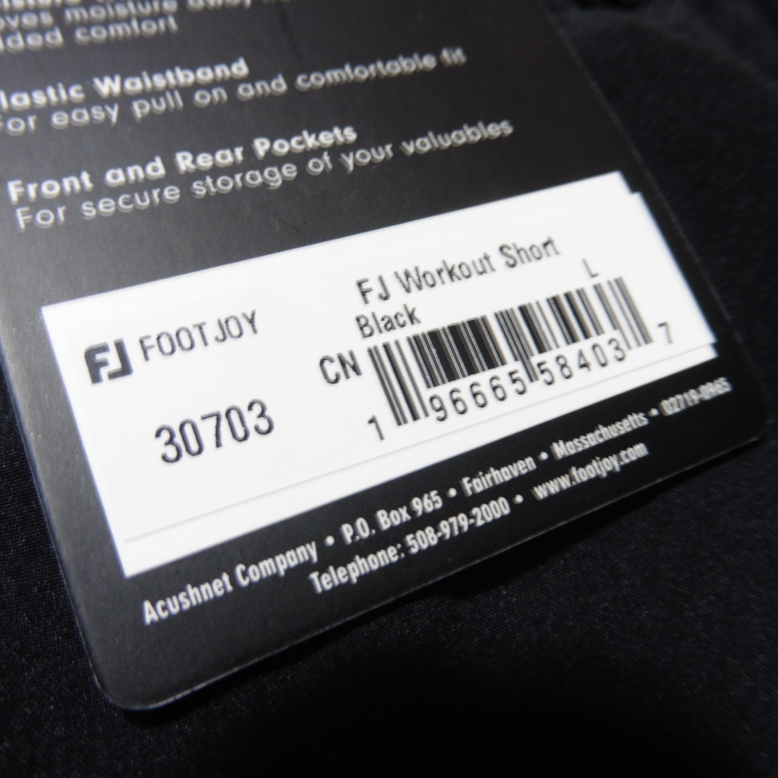 FOOTJOY Mens M L XL 2XL SHORTS BLACK GOLF WORKOUT TRAINING 8″ POLYESTER SPANDEX