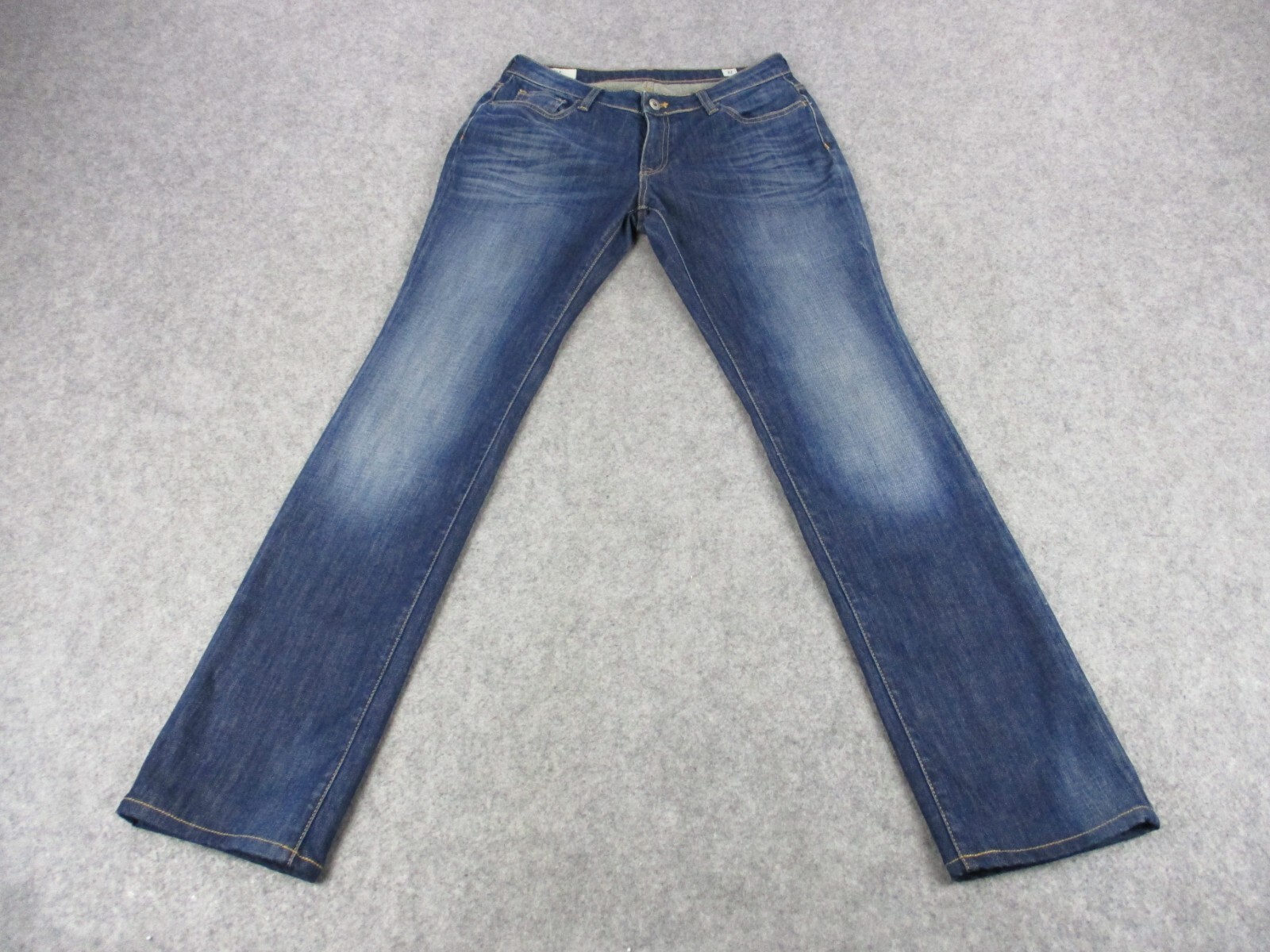 Faconnable Jeans Mens 32 Blue Tailored Denim Dark Stonewash Straight Whiskers