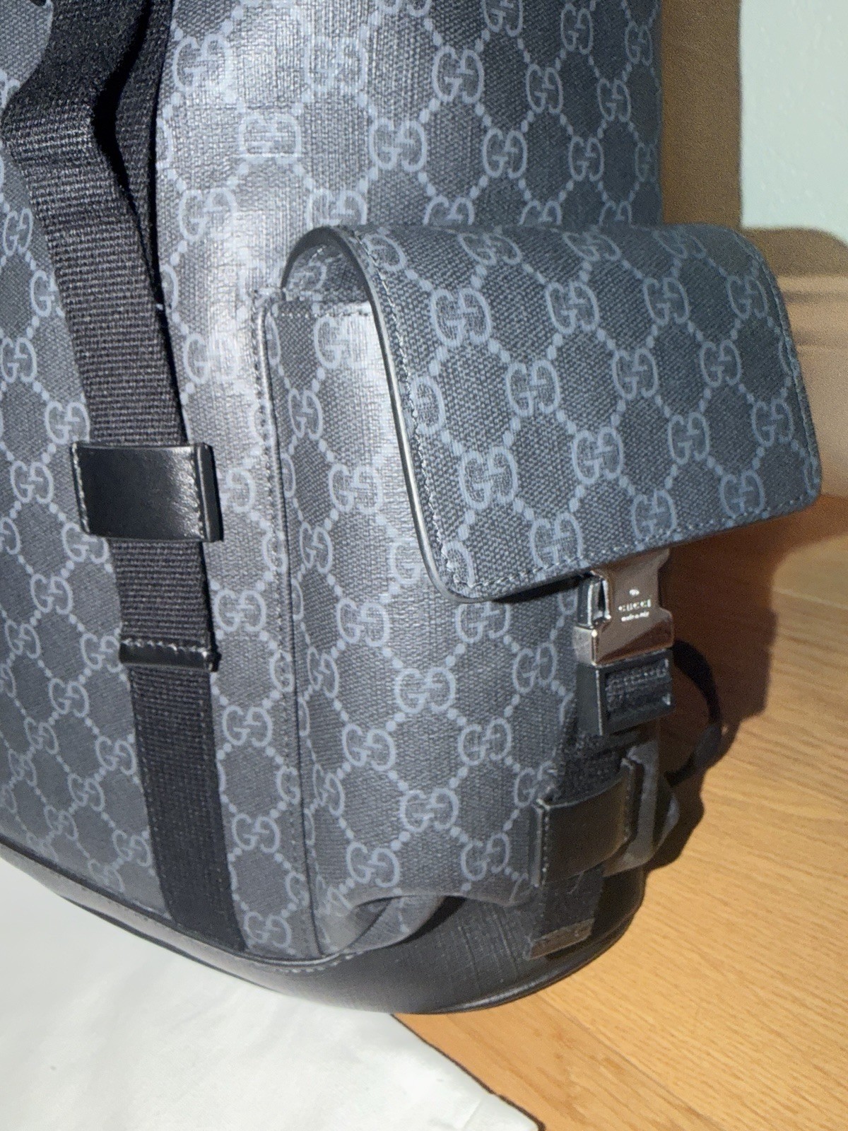 Gucci Ophidia Large Backpack Supreme Black Canvas Only, Excellent Condition