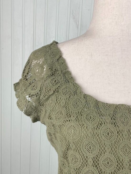 Vintage Y2K Axcess Liz Claiborne Lace Crochet Top Size Medium Fairy Grunge Boho