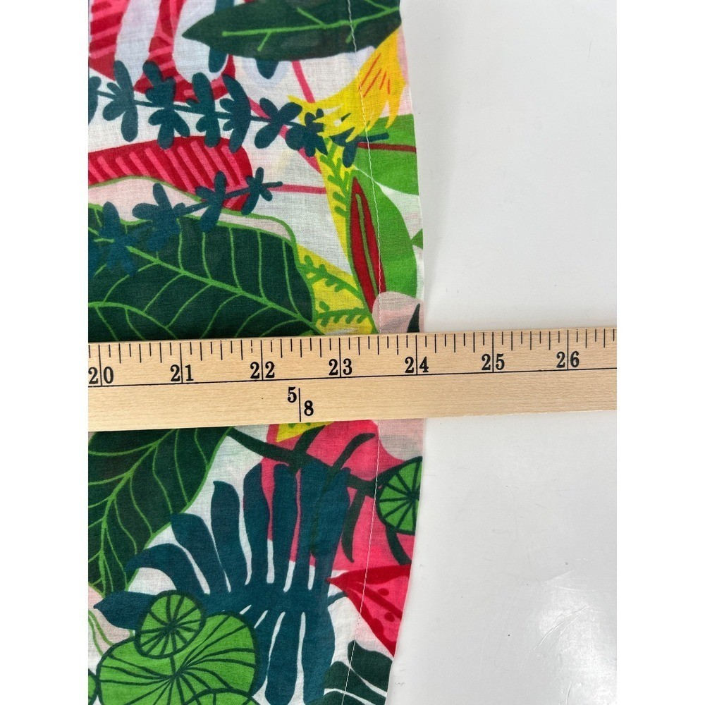 Boden Top Tropical Parrot Jungle Print Ruffle Neck Popover Blouse