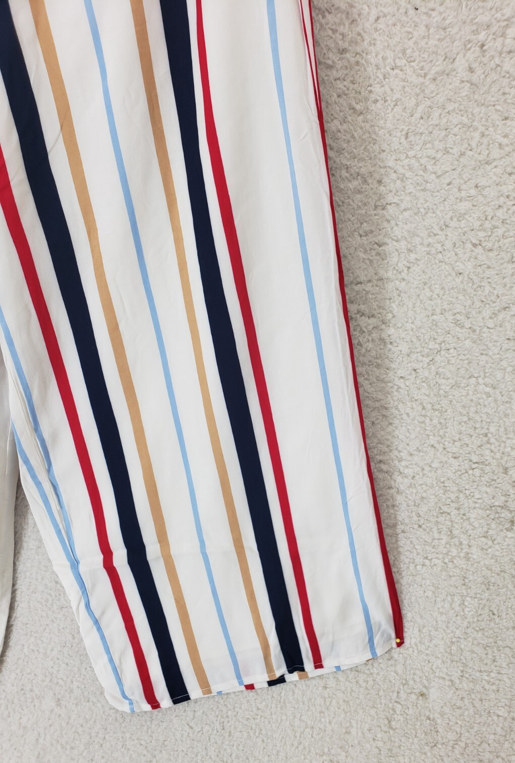 Forever 21 Women Pants Medium Blue Striped 100% Rayon Wide Leg Casual Fit