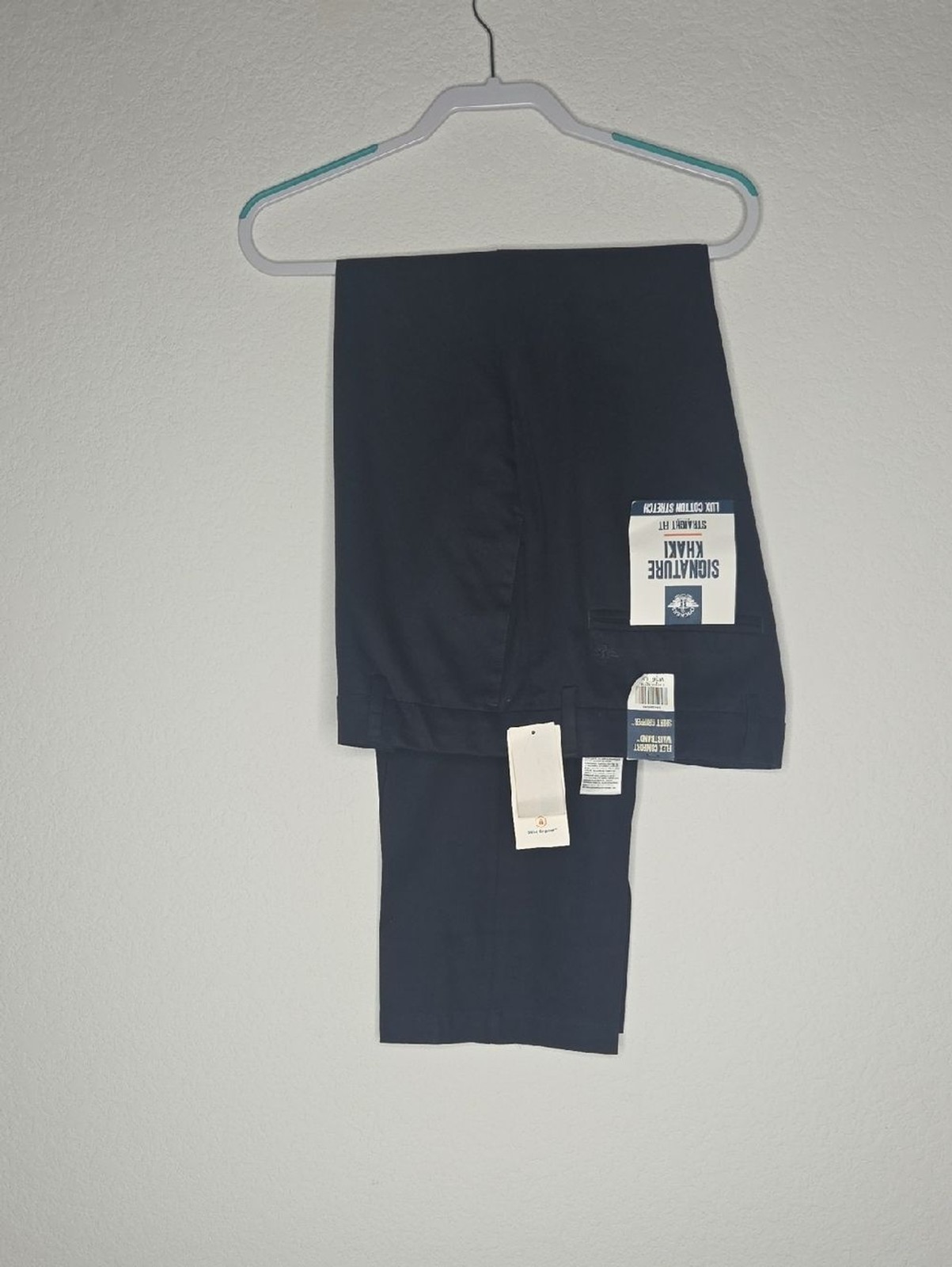 Dockers Signature Khaki Straight Fit Pants 36×34 NWT Navy Flat Front NWT