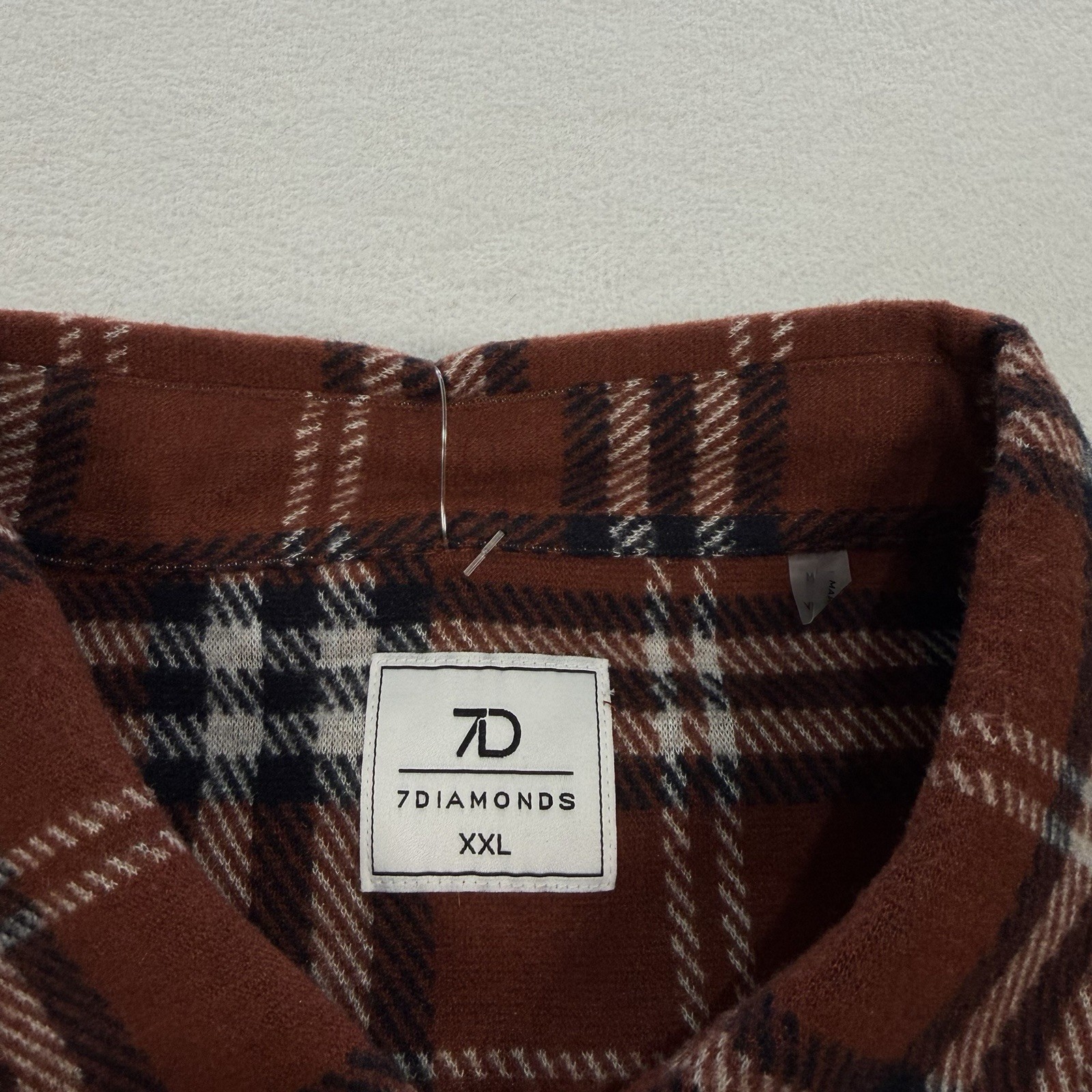 NWT 7 Diamonds Generation Soft Flannel Shirt Mens XXL Brown Plaid 4-Way Stretch