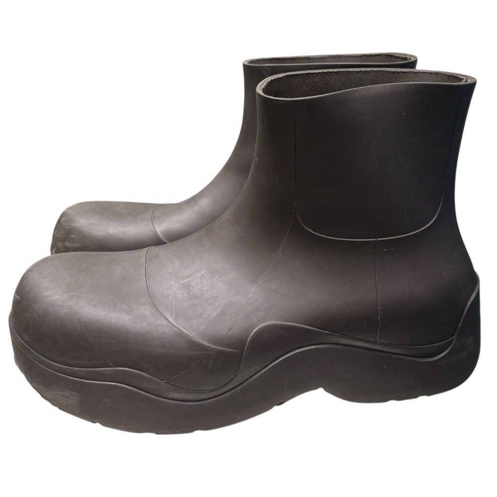 Bottega Veneta Brown Rubber Rain Puddle Boots Size 8 EU 41