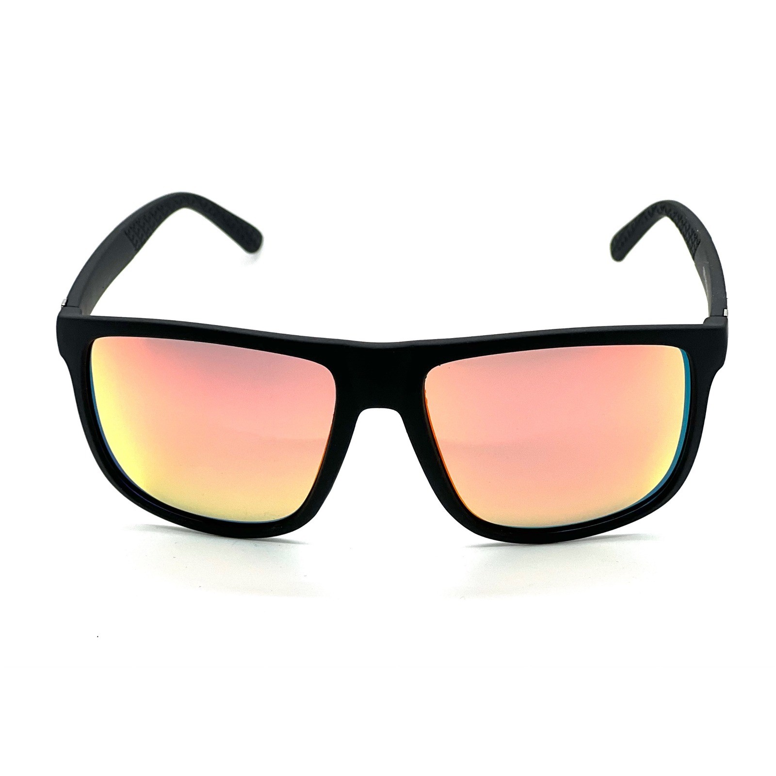 Women Black Red Mirror Lens Square Frame Sport Sunglasses Modern Casual Outfit