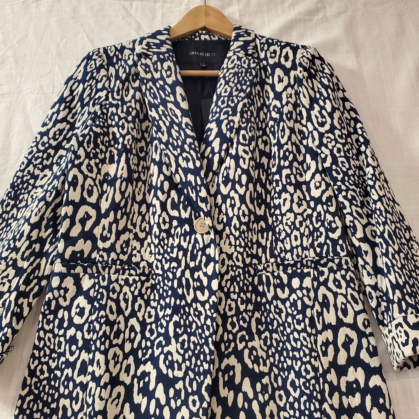 Lafayette 148 New York Leopard Print Tailored Blazer Career Jacket Sz NWT $598