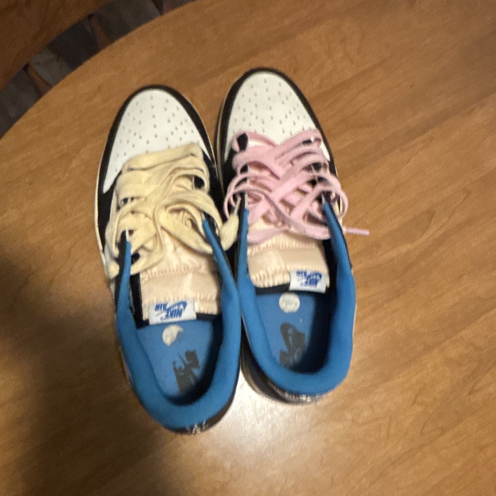Jordan Air Jordan 1 Low Low Top Colorblock Sneakers w/ Pink & Beige Laces