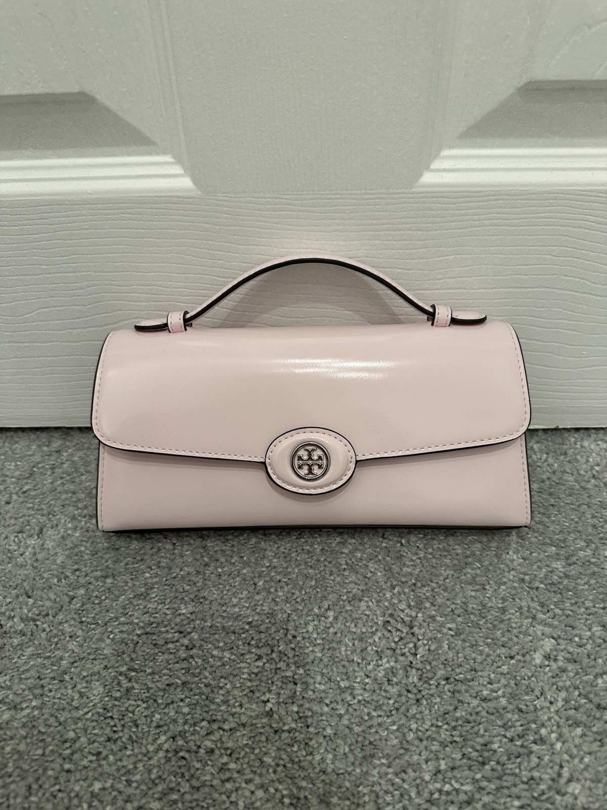 NWT Tory Burch MINI ROBINSON SPAZZOLATO CROSSBODY Bag In Pink Lily SOLD OUT!