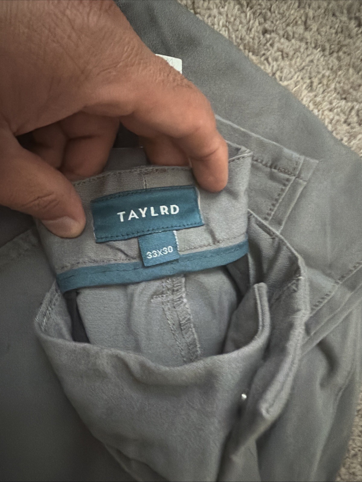 TAYLRD Chino Pants Mens 33×30 Gray Comfort Mid Rise Slim Fit. 1 Used And 1 New