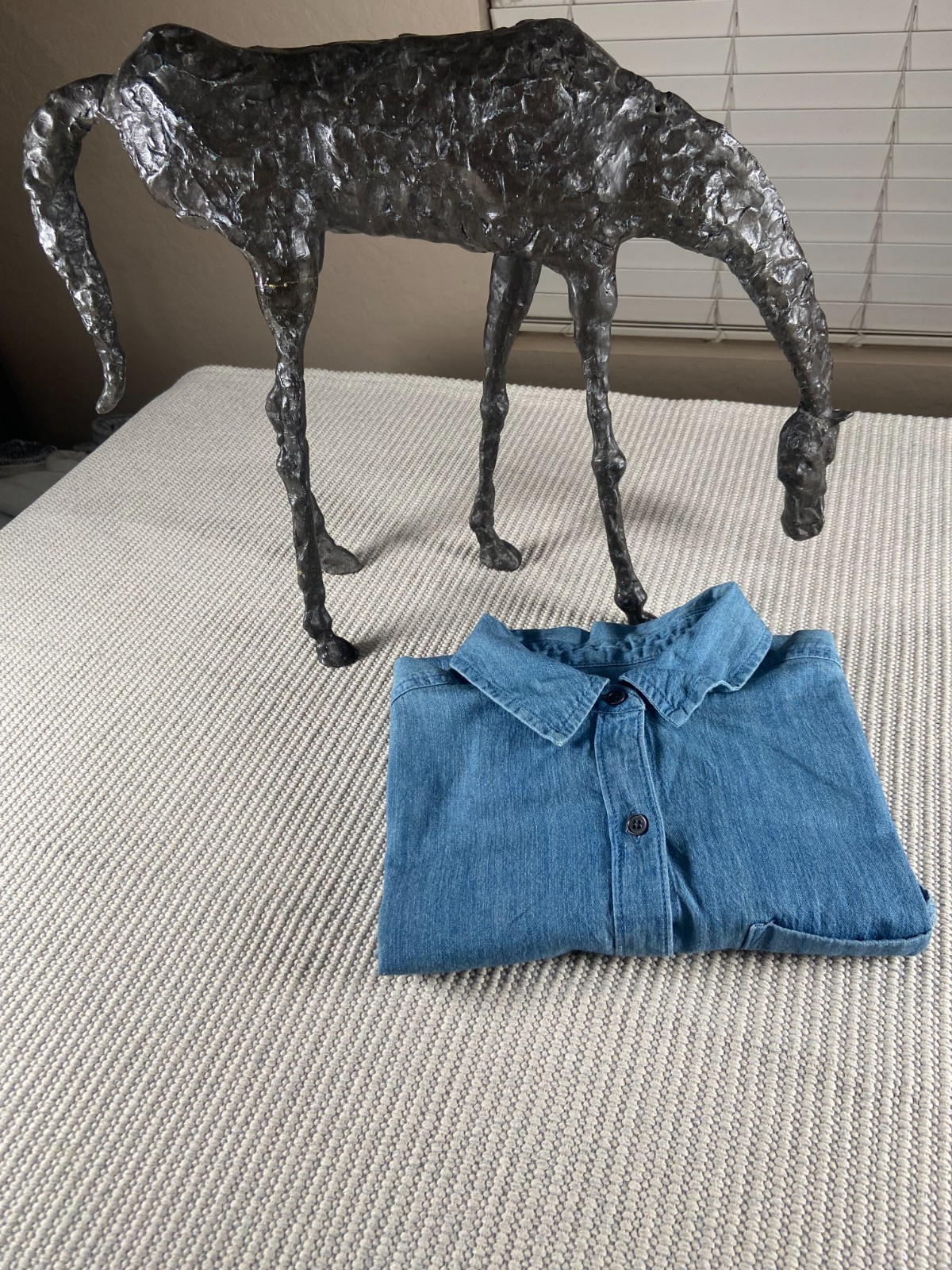 Style & Co Women’s 100% Cotton Chambray Button Down Shirt Blue Long Sleeve Mediu
