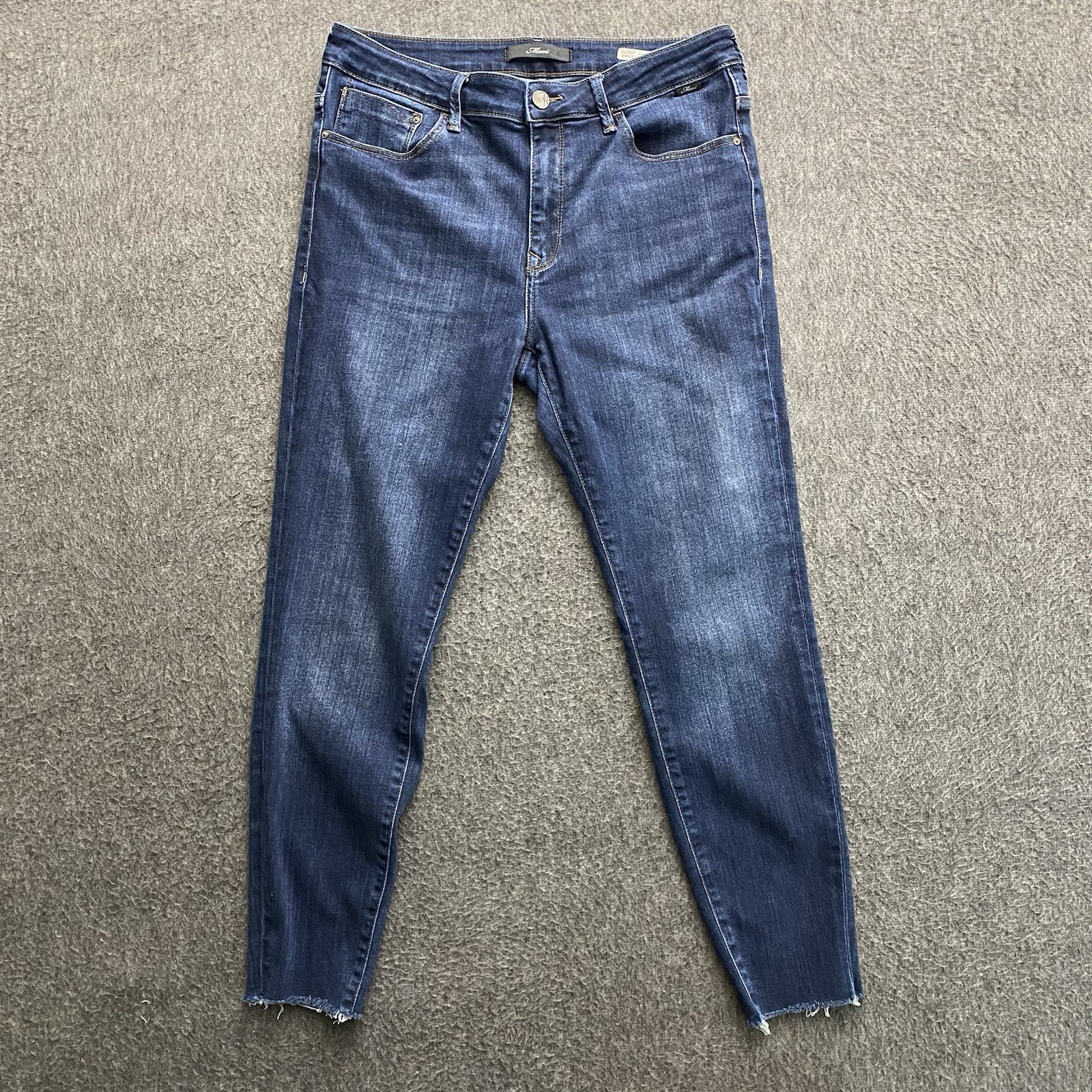 Mavi Jeans Women’s Size 31 Dark Blue Alissa Ankle High Rise Super Skinny Raw Hem