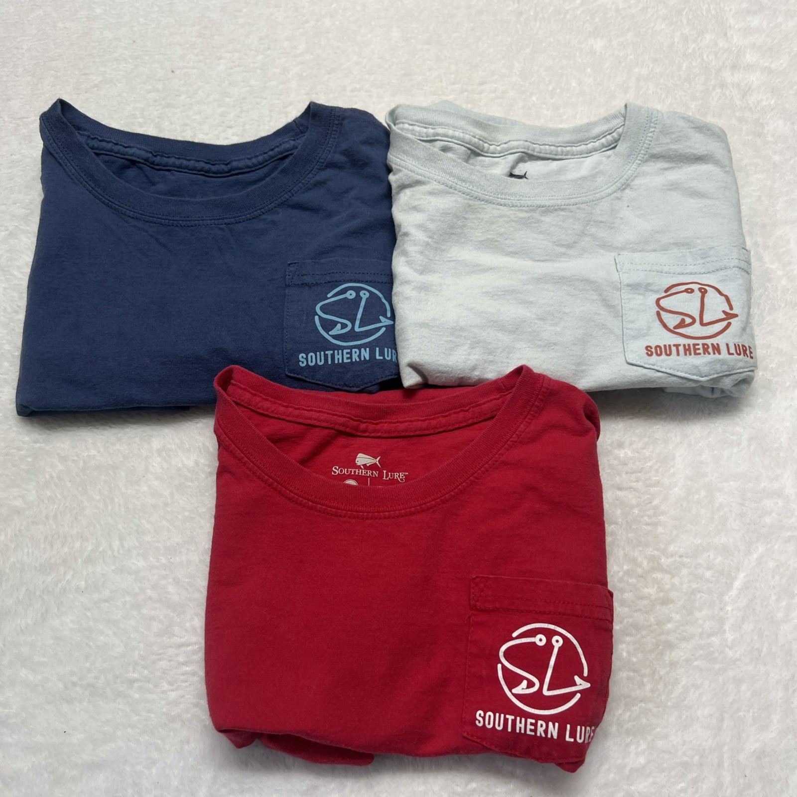 3 Southern Lure Youth Boys XL T-Shirts Cotton Short Sleeve Christmas Jeep Fish