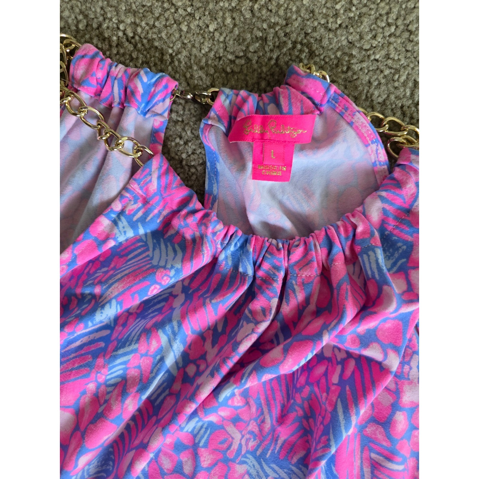 Lilly Pulitzer Bowen Jumpsuit Pink Sorbet High Altitude Giraffe Print Size Large