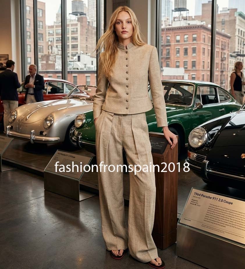 ZARA NEW WOMAN MID-RISE ZW TOPSTITCHED STRAIGHT LEG PANTS BEIGE 1947/948/710