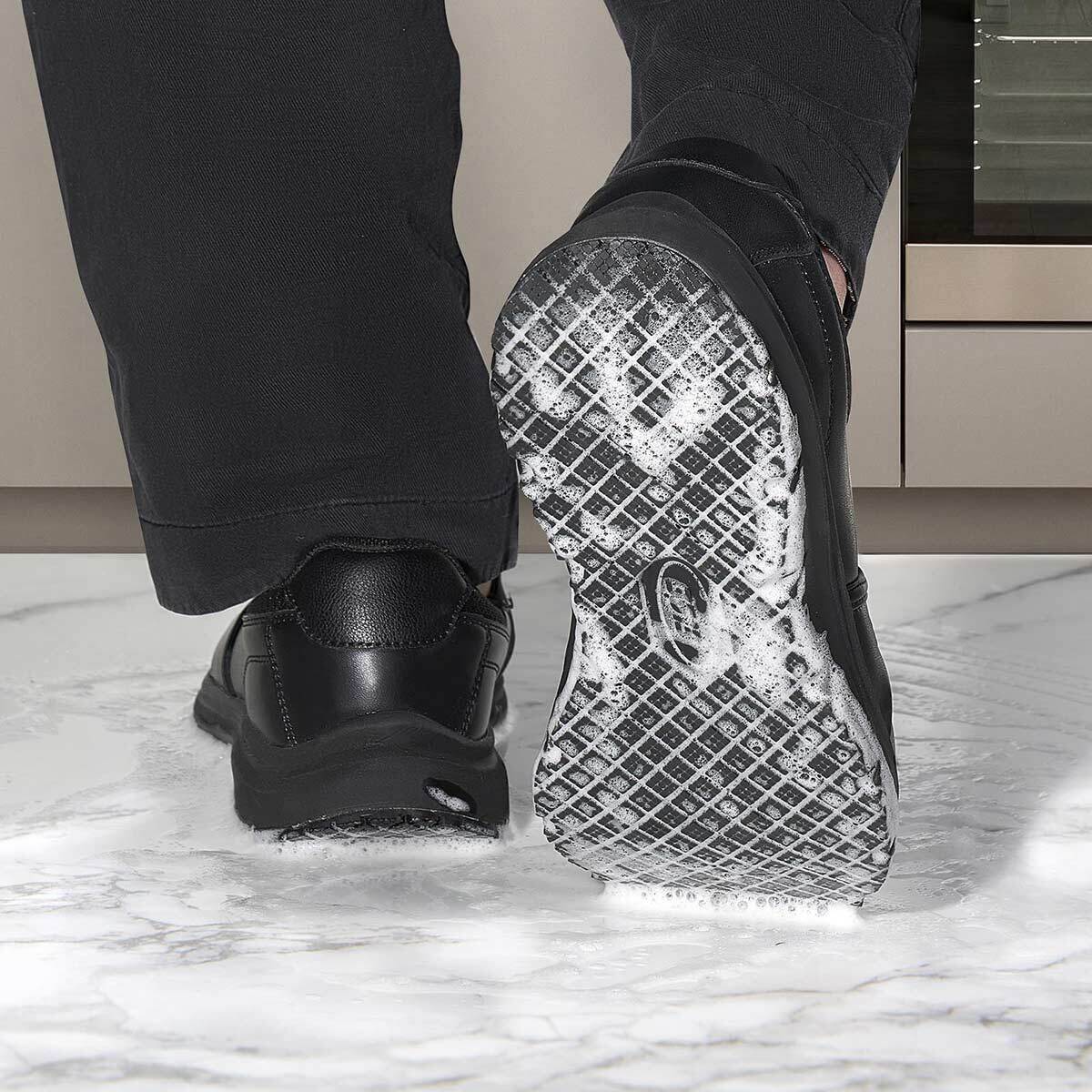 HISEA Men Slip-On Non-Slip Shoes Water & Oil Resistant Chef Restaurant Work Shoe