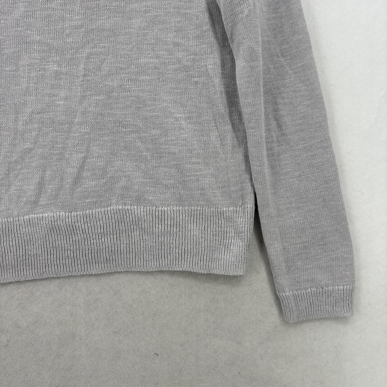 Banana Republic Sweater Womens Small Gray Ramie Viscose Crew Neck Minimalist NWT