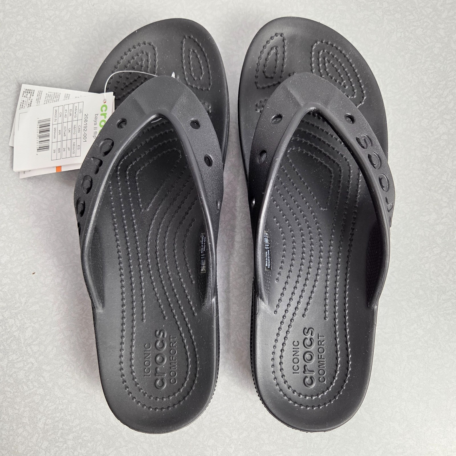 Crocs Men 8 Women 10 Black Baya ll 2 Flip Flop Flops Cut Out Sandals New