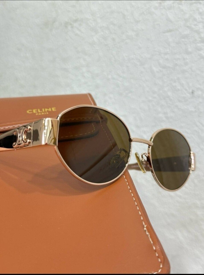 Celine Triomphe Metal Sunglasses oval