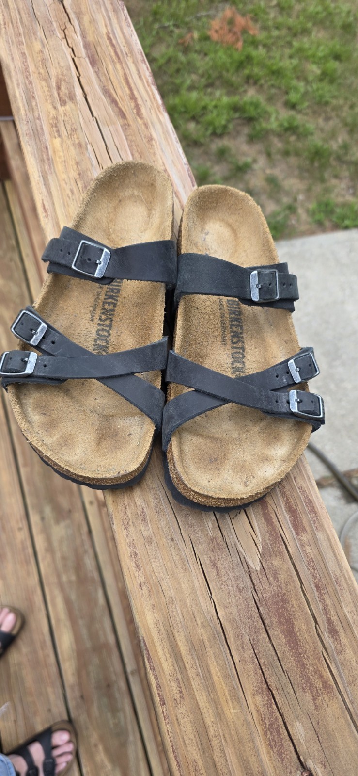 Birkenstock Black Suede Slip-On Sandals Adjustable Buckle Strap US 6