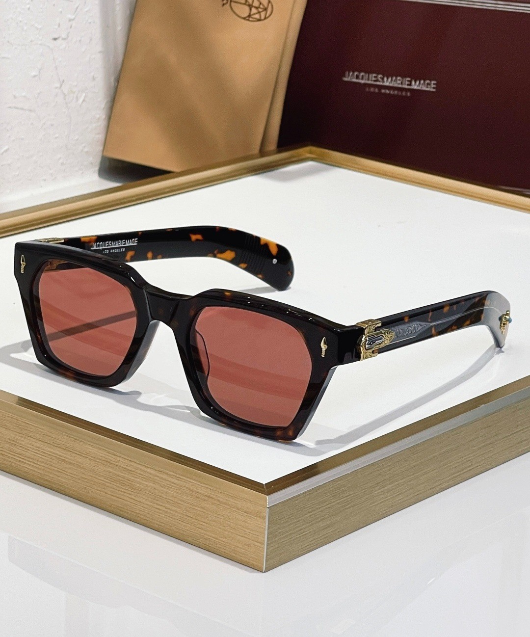 JACQUES MARIE MAGE Sterett Sunglasses Grey Lens/Ivory Frame – 52-22-146