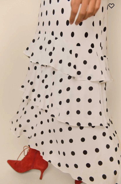 NEW Rixo Evelyn Tiered Ivory Vintage Spot Midi Dress Size XXS XS S M L XL