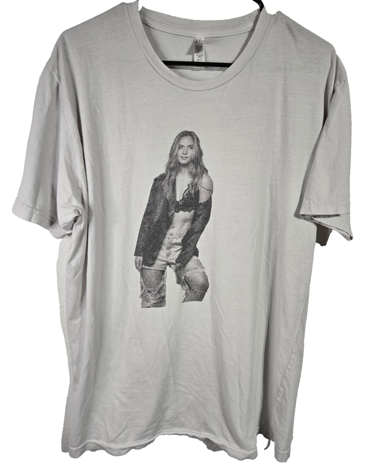 Portrait Model T-Shirt Mens Size XL White Beautiful Lady Black White LA Cali Tee