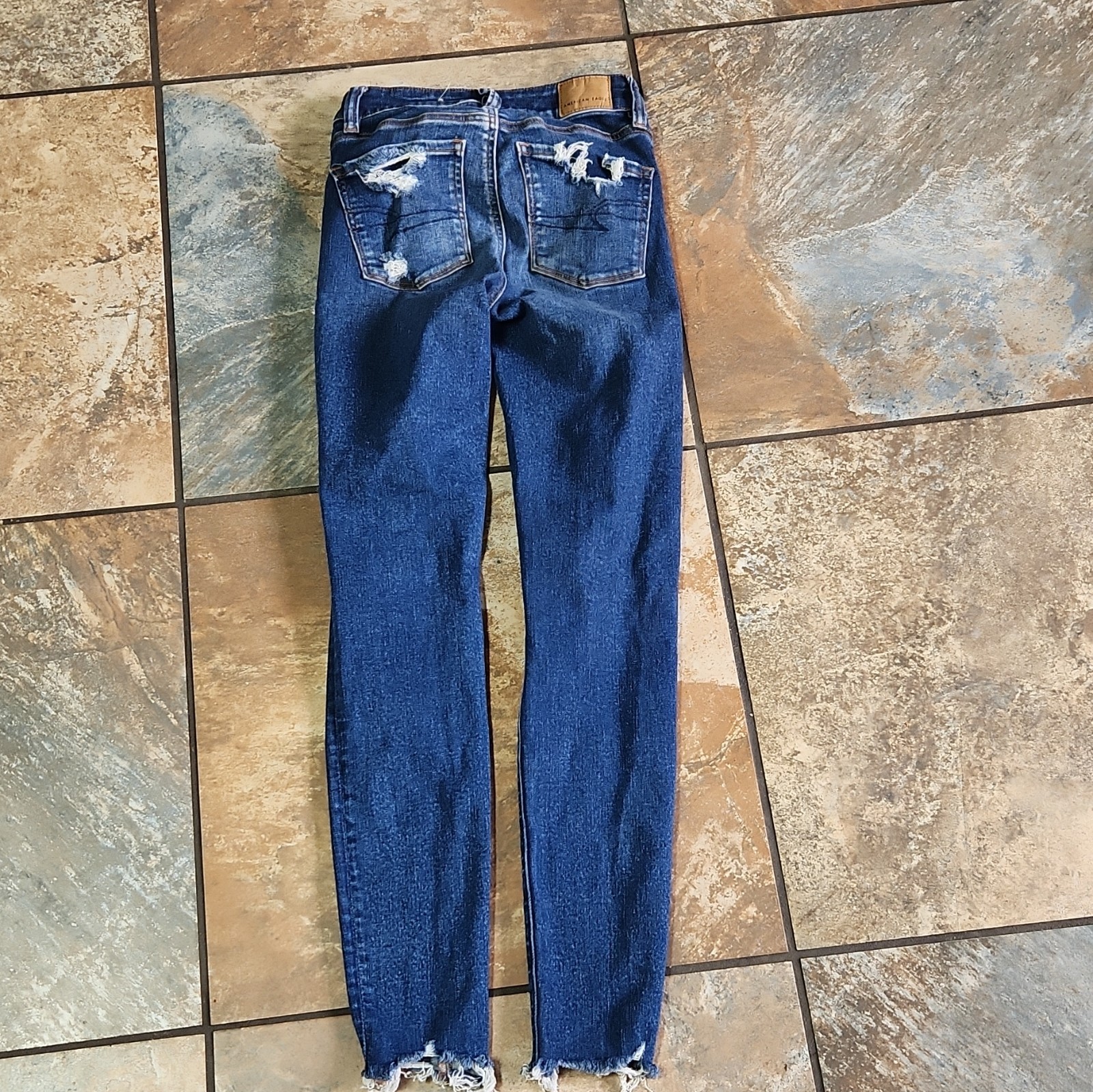 American Eagle Ne(x)t Level Stretch Dark Wash Distressed High Rise Skinny Jeans