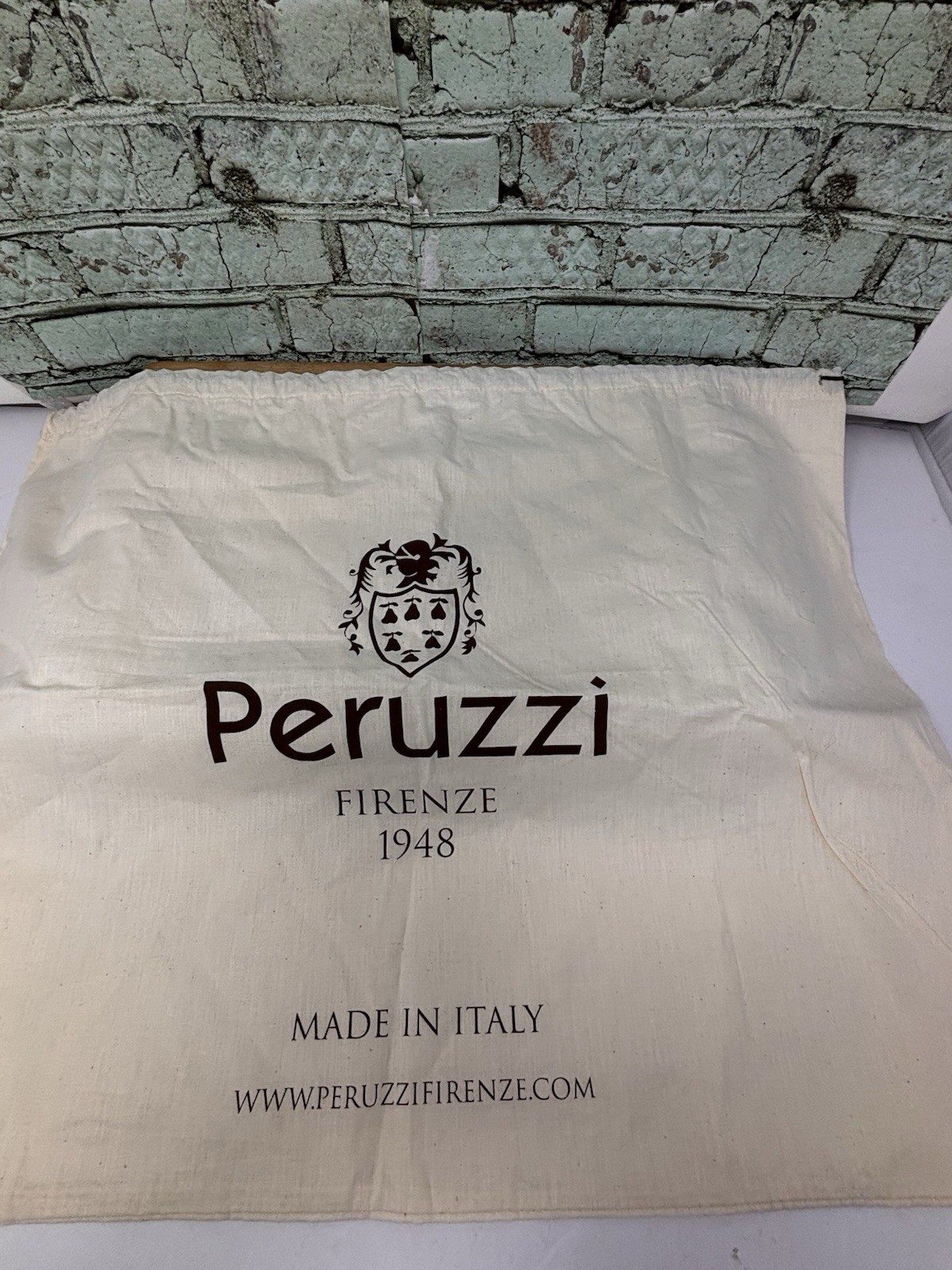 Peruzzi FIRENZE Drawstring Dust Bag Cream Color 21×16” Made In Italy Storage