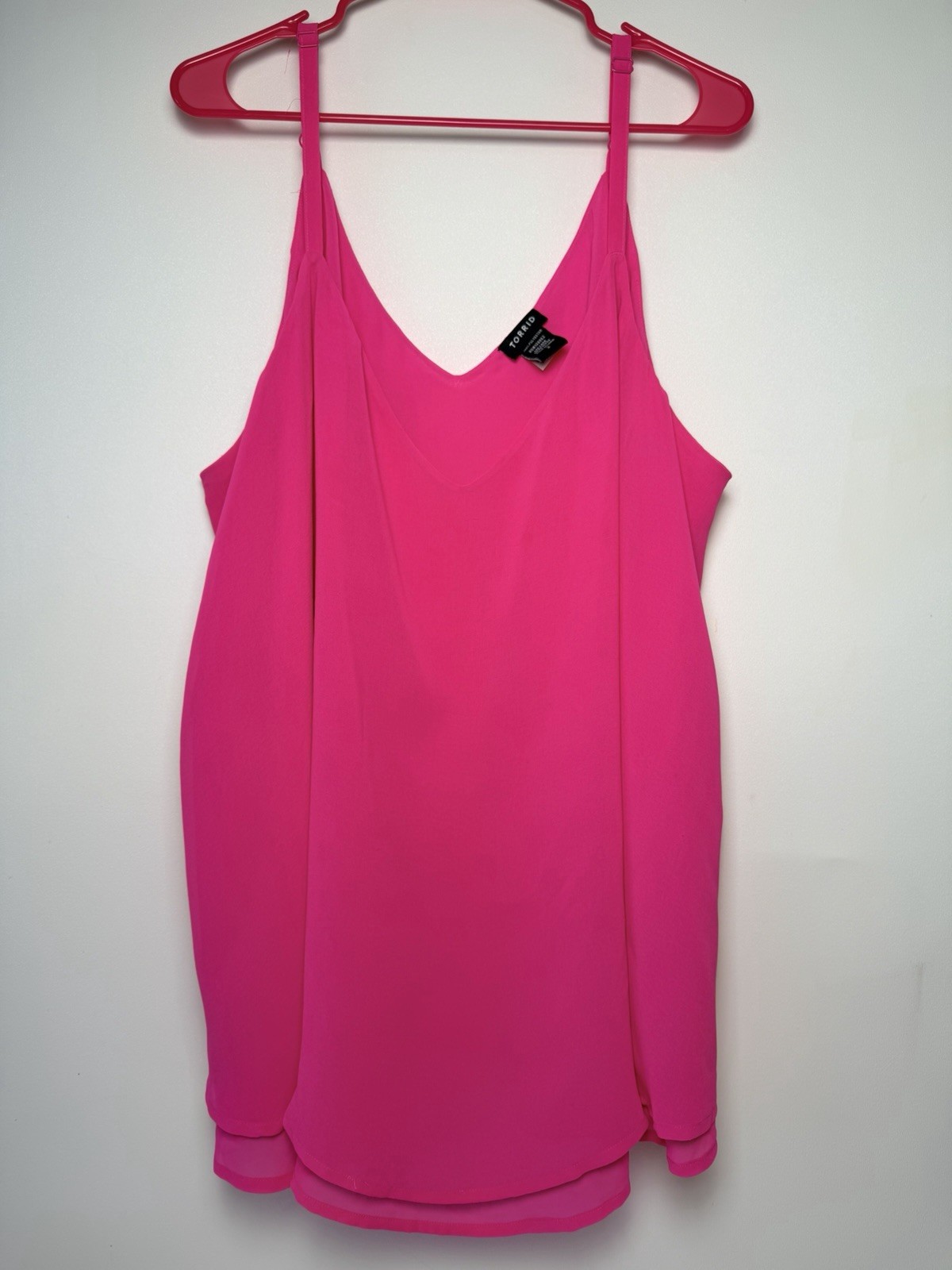 Torrid Plus Hot Pink Chiffon Sophie Swing Cami Top Women size 3X Comfy Flowy