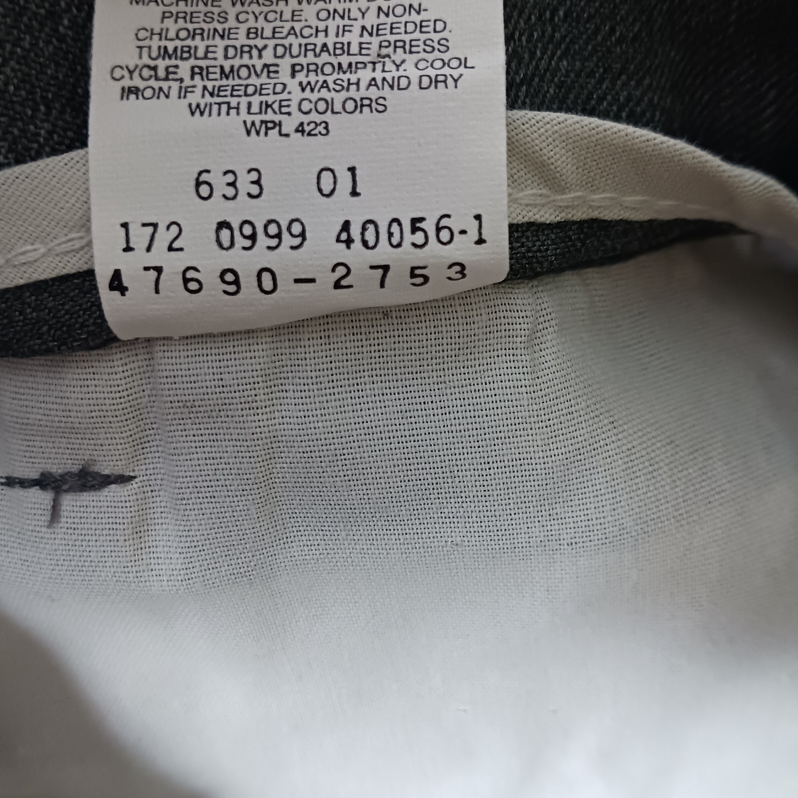 Vintage 1999 Levi’s Mens Action Slacks 40X30 Gray Heathered Dacron