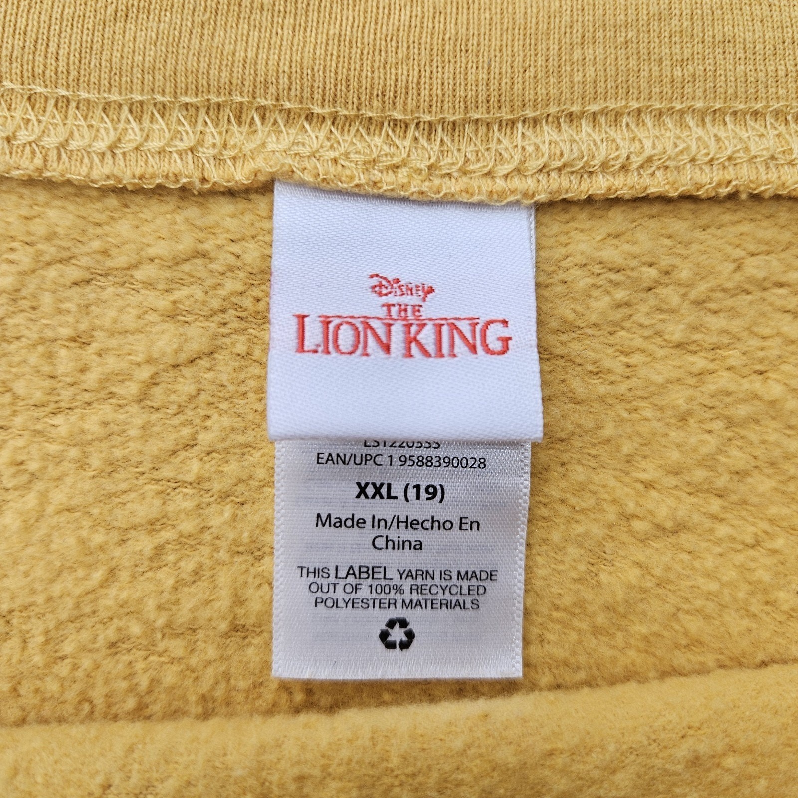 Disney The Lion King Sweatshirt Youth XXL Yellow Hakuna Matata Crewneck Movie