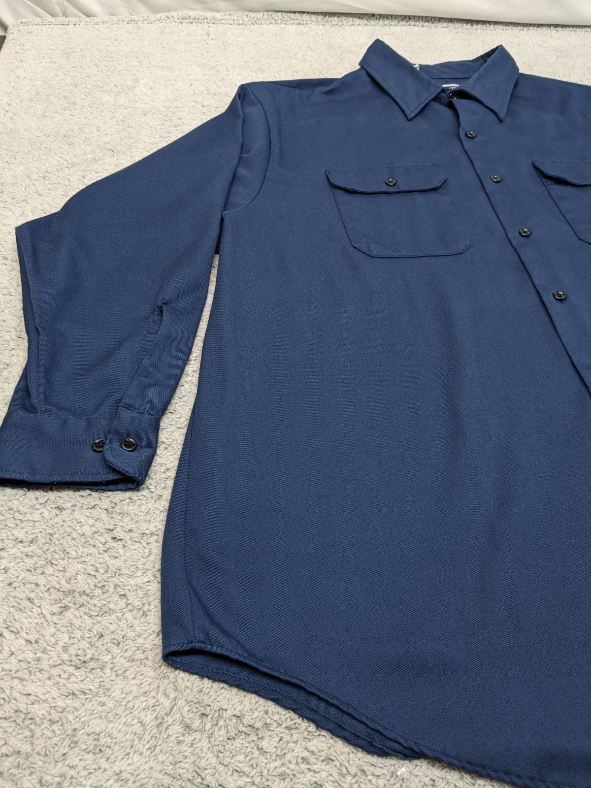 Vintage Big Mac Work Button Shirt Men’s XXL (19-19.5) Navy Blue Canvas Workwear