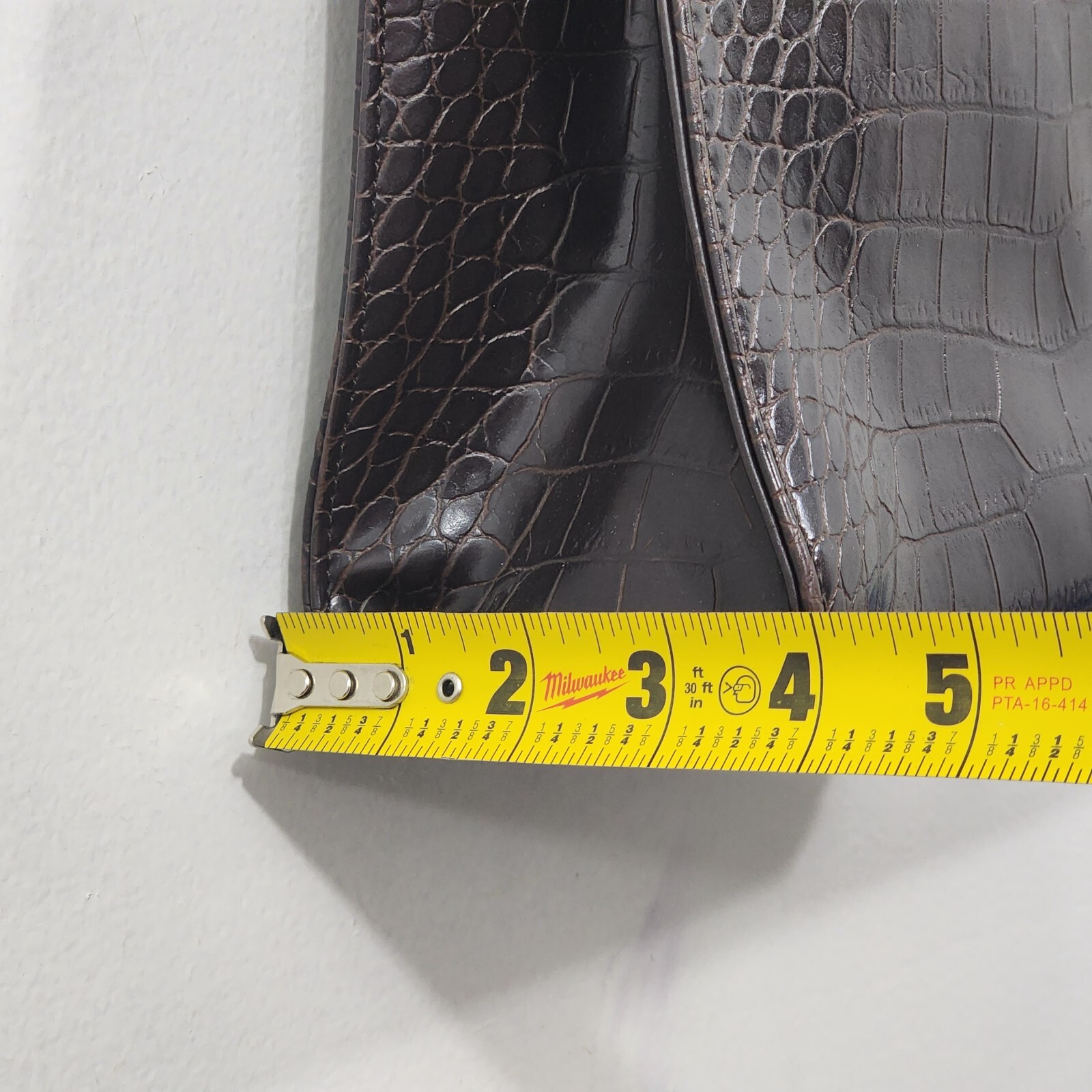 Vintage 90s Nine West Croc Embossed Shoulder Bag Brown Faux Leather Nylon Lining
