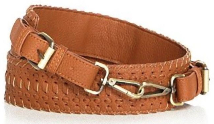 Purse Strap Convertible Brown Xtra Wide Weaved Faux Leather Street Level FUL849