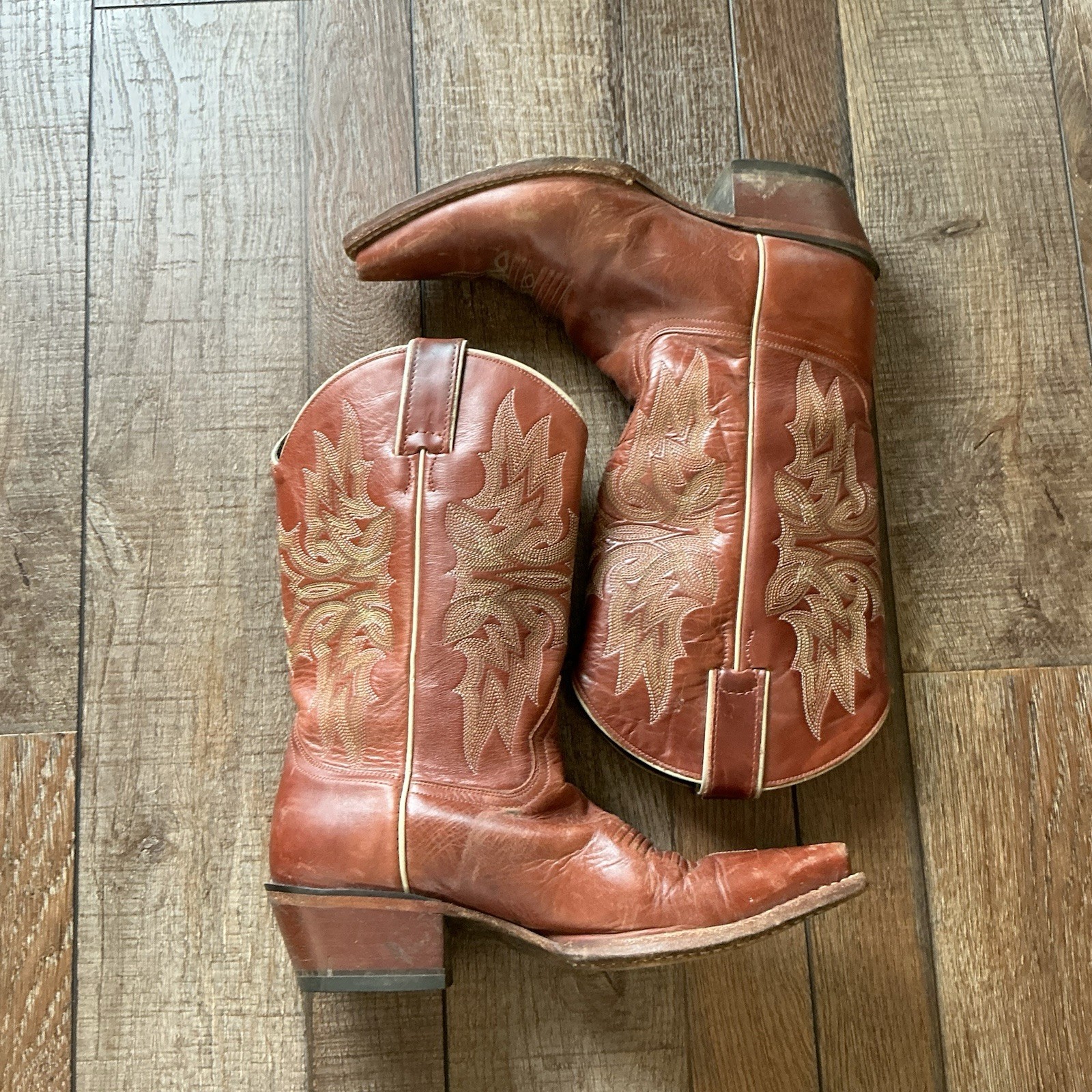 VINTAGE Sonora Western Cowboy Boots Men’s 7D Brown Leather Mexico Made #21C5