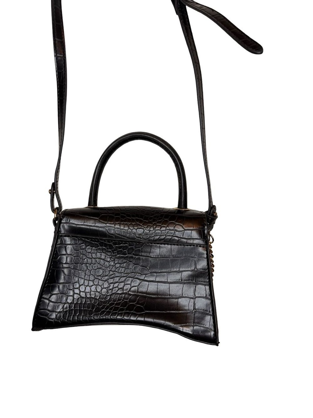 Forever 21 Black Croc-Embossed Mini Top-Handle Crossbody