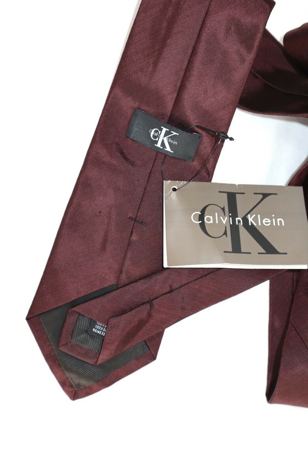 Calvin Klein Mens Necktie Sultan Silk Made In Italy Short (Less Than 57″)