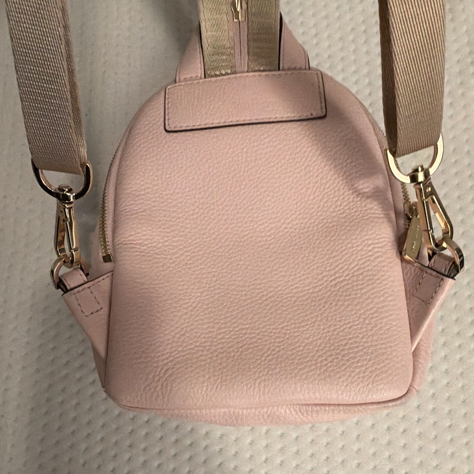 Michael Kors Erin Small Convertible Backpack Powder Blush Logo Gold Hardware Zip