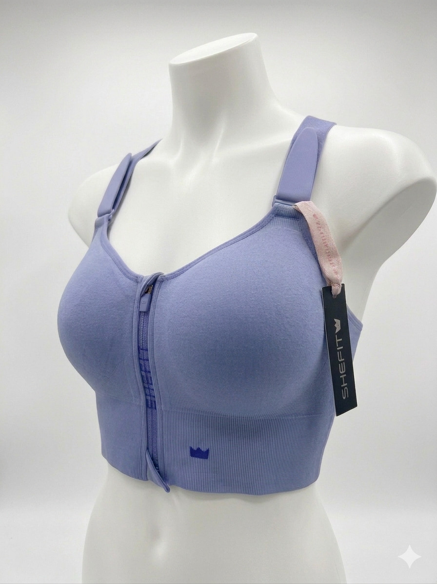 NWTShefit Low Impact 5 Luxe Periwinkle Sports Bra.Adjustable,Front closure,