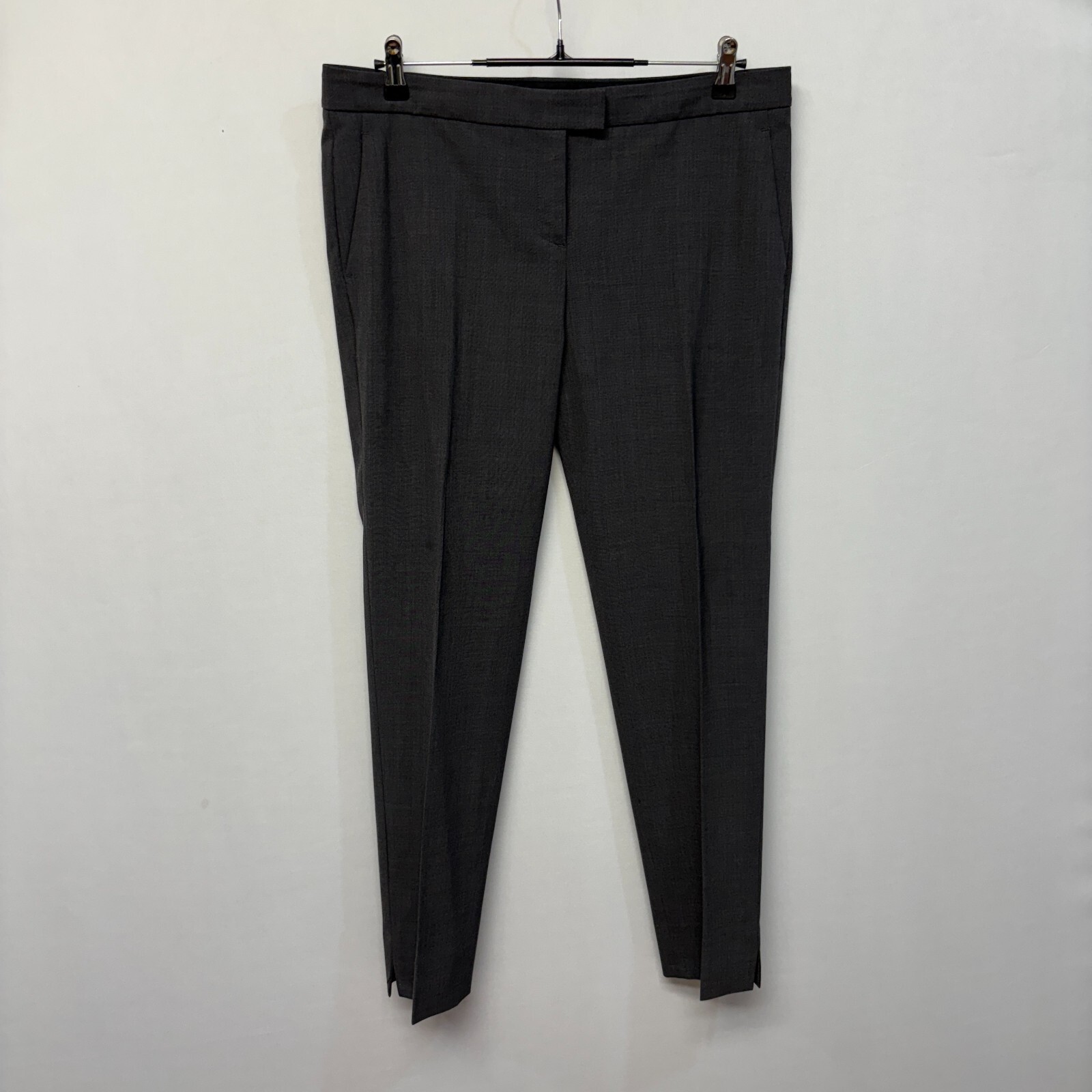 Theory Women Wool Blend Dress Pants Size 12 Gray Trouser Business C002 -25