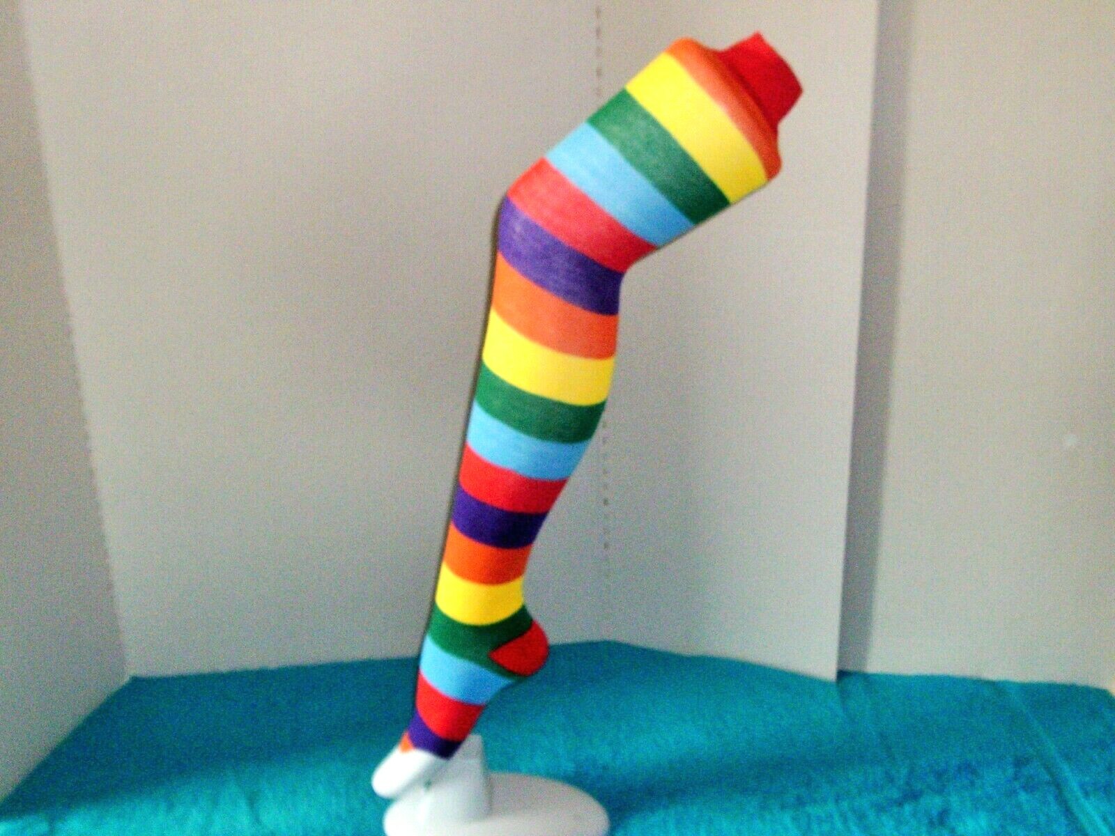 Women’s Long Striped Nylon / Poly Multi Color Thigh High Stocking/Socks