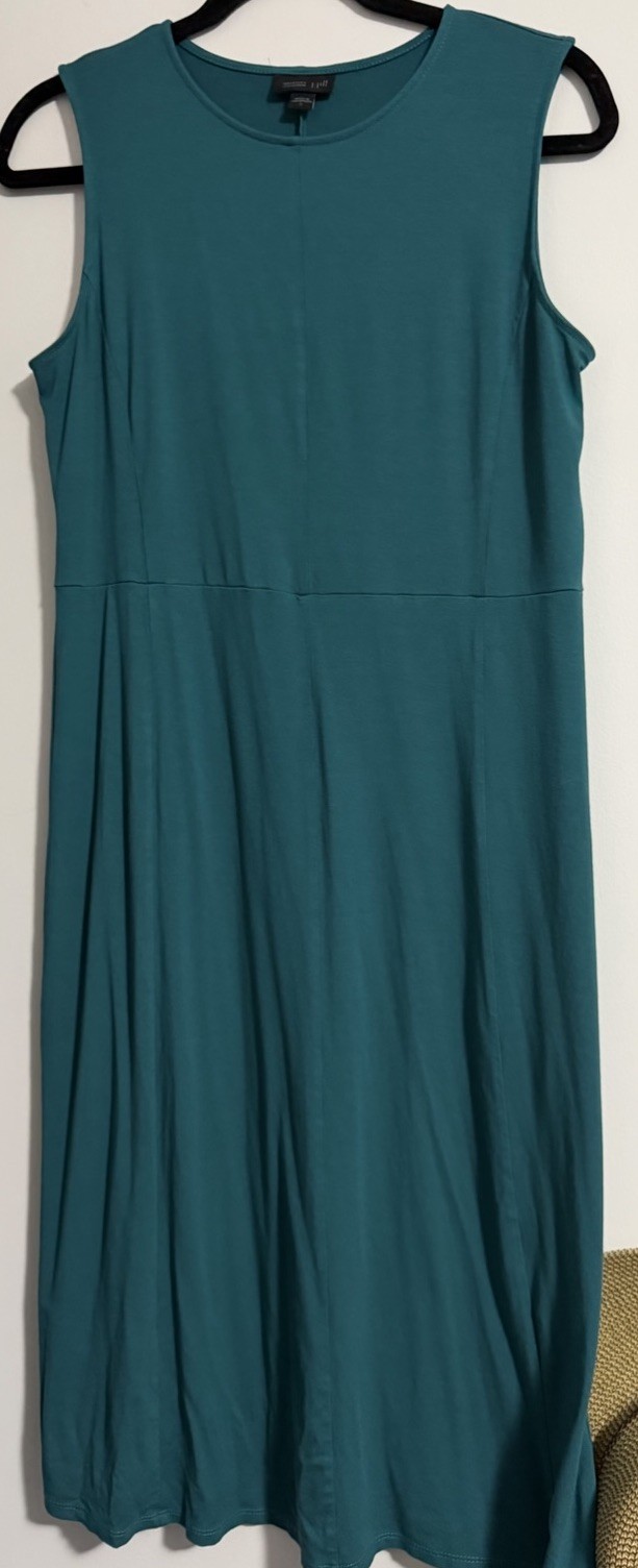 J. Jill Wearever Collection Midi Dress Teal Pullover Clean Timeless Small