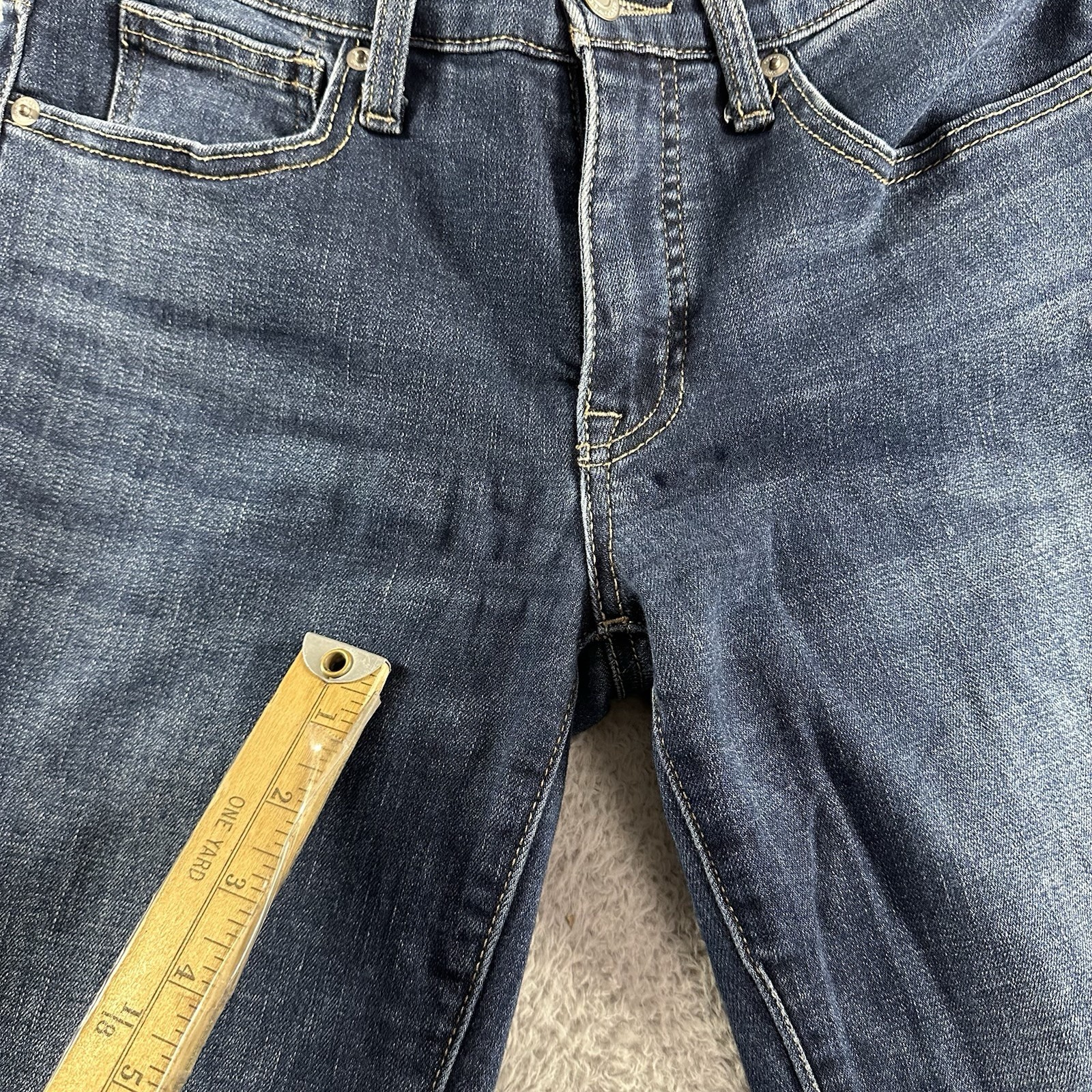 Lucky Brand Jeans Womens 2 26R Mid Rise Skinny Ava Dark Wash Knee Fade