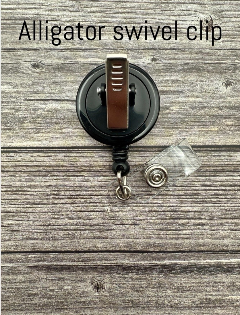 Retractable ID Badge Holder Reel, Swivel Alligator Clip