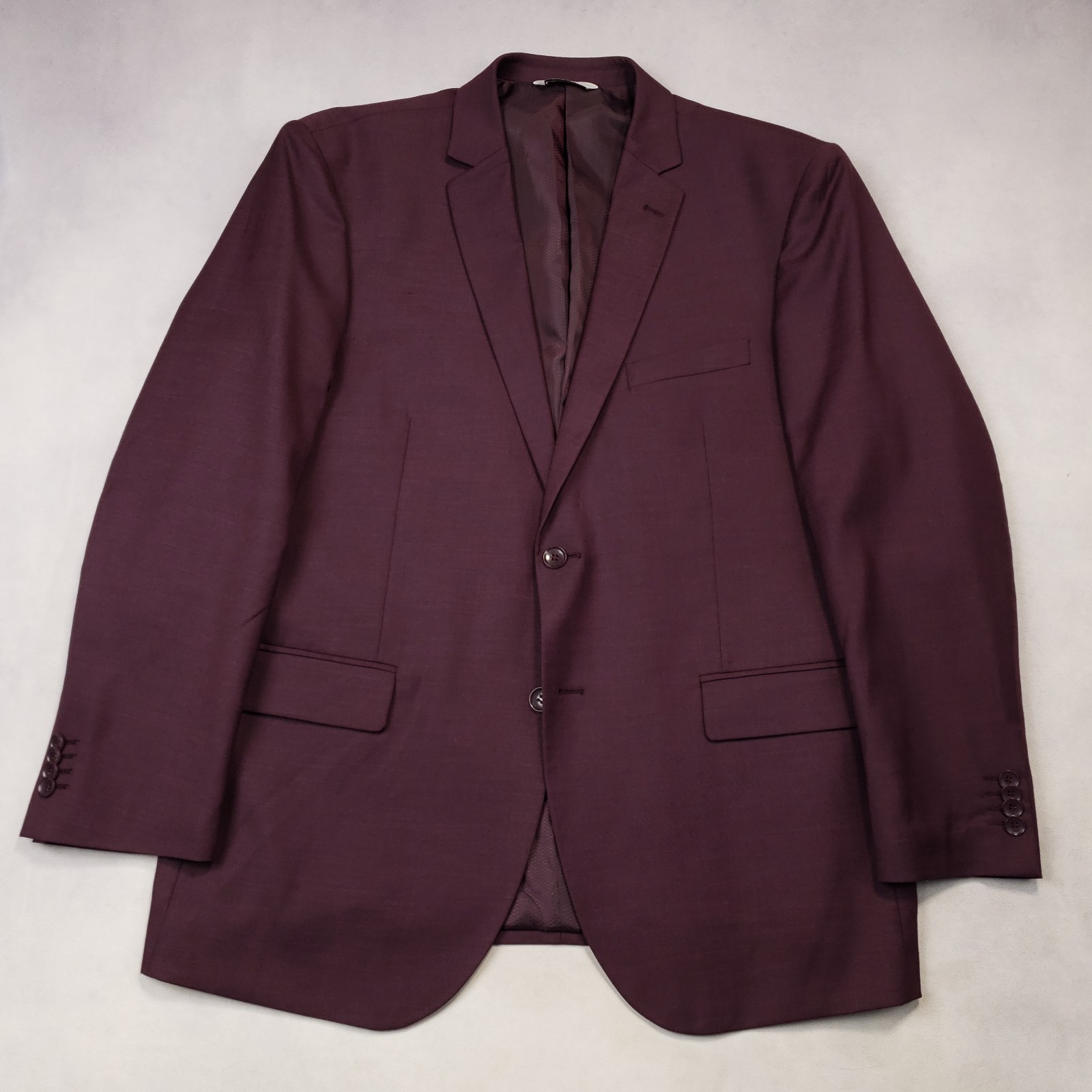 Lineage Sport Coat Men’s 46R Burgundy Two Button Double Vented Stretch Blazer