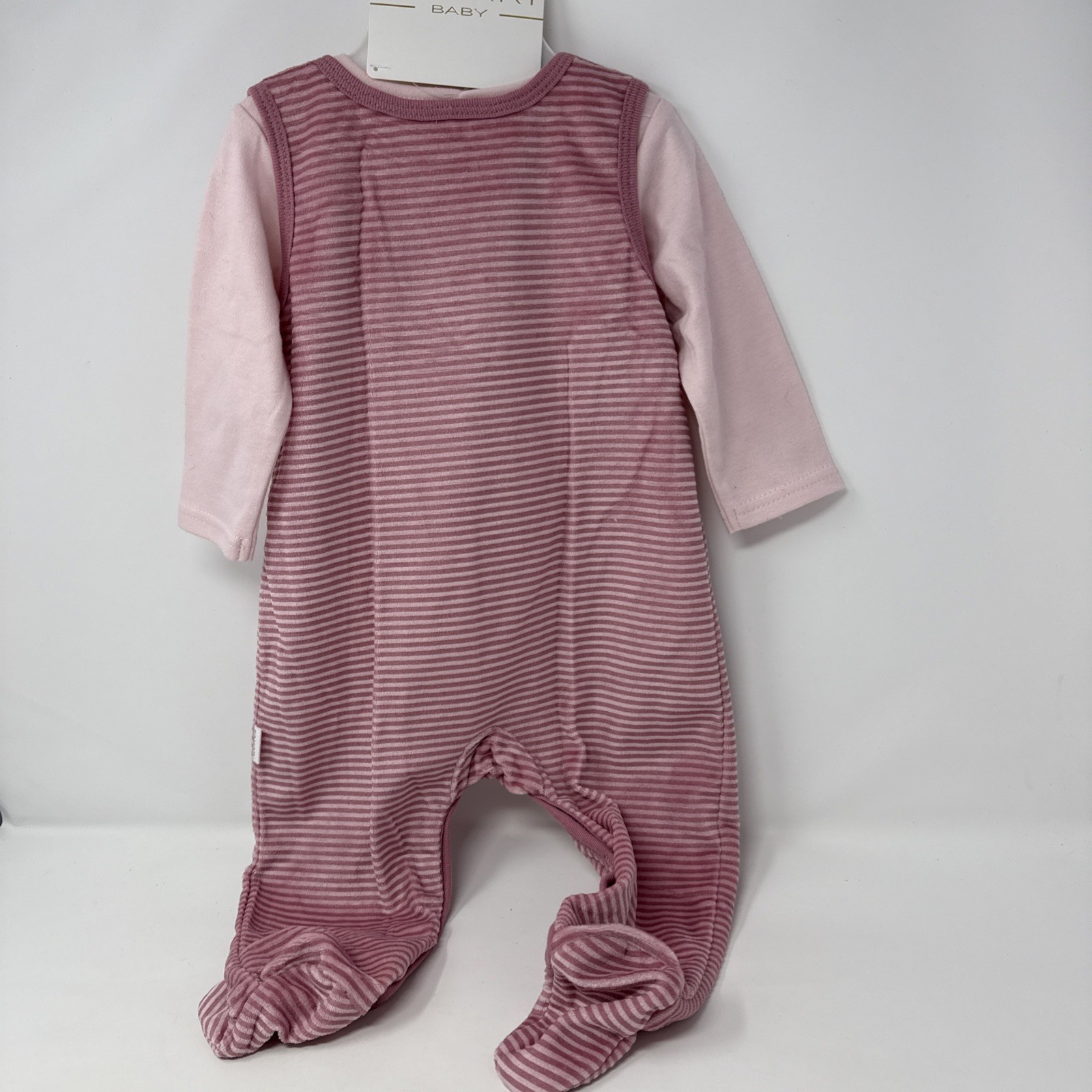 Tahari Baby Girls 2 Piece Matching Set, Pink, sz 6/9 Months Easter Bunny Velour