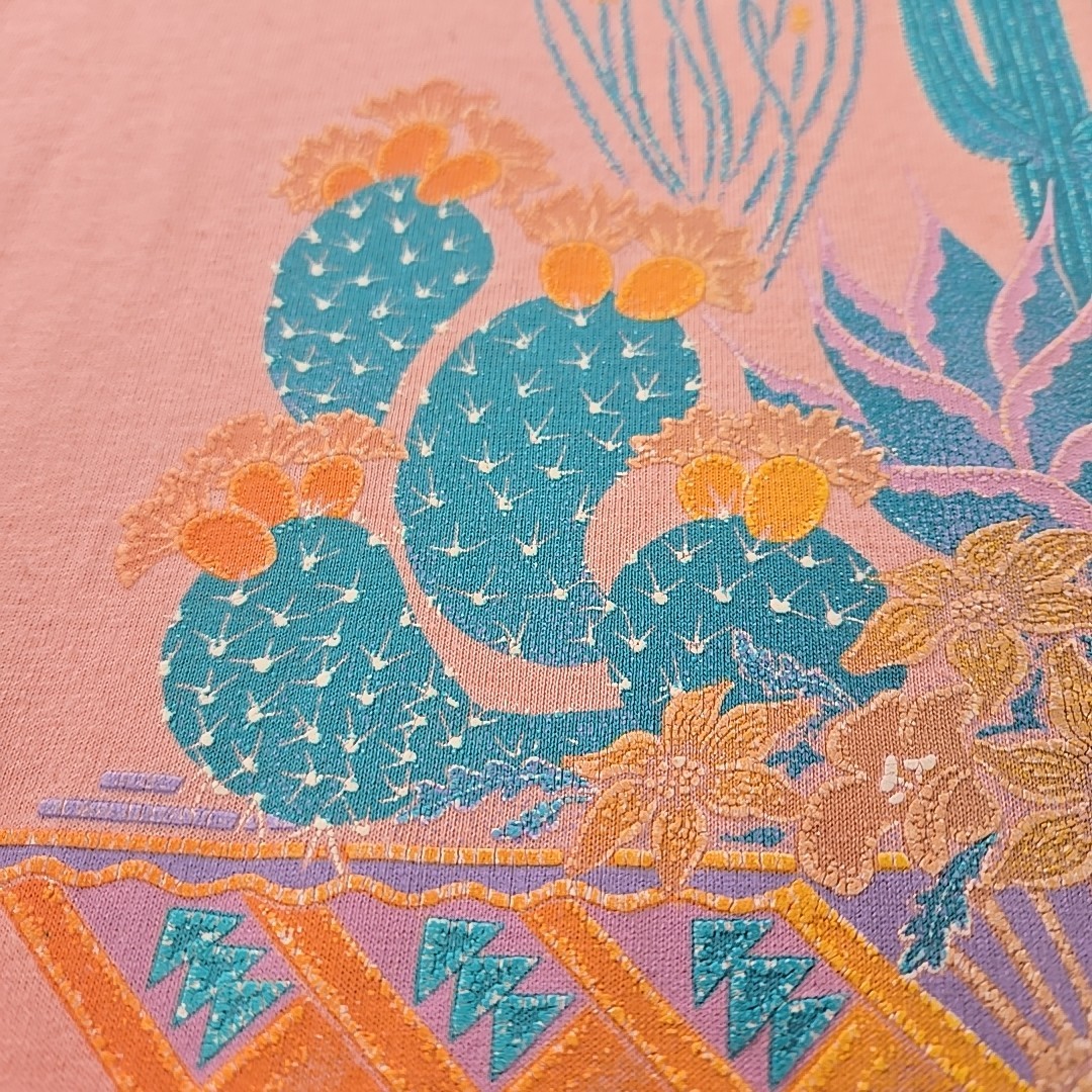 VTG 90s Single Stitch T Shirt New Mexico Cactus Puffy 3D Graphic Print Oneita M