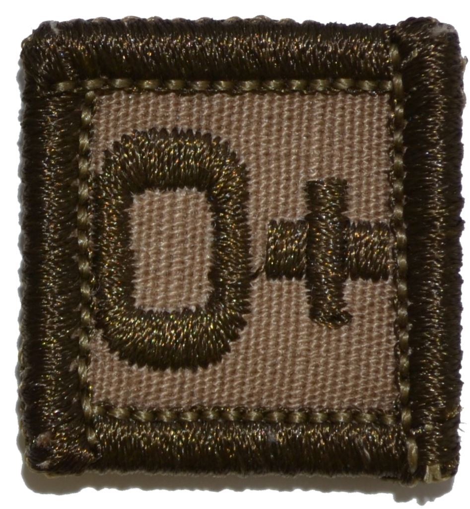 Blood Type – 1×1 Military/ Patch Hook Backing (All Blood Types) Army